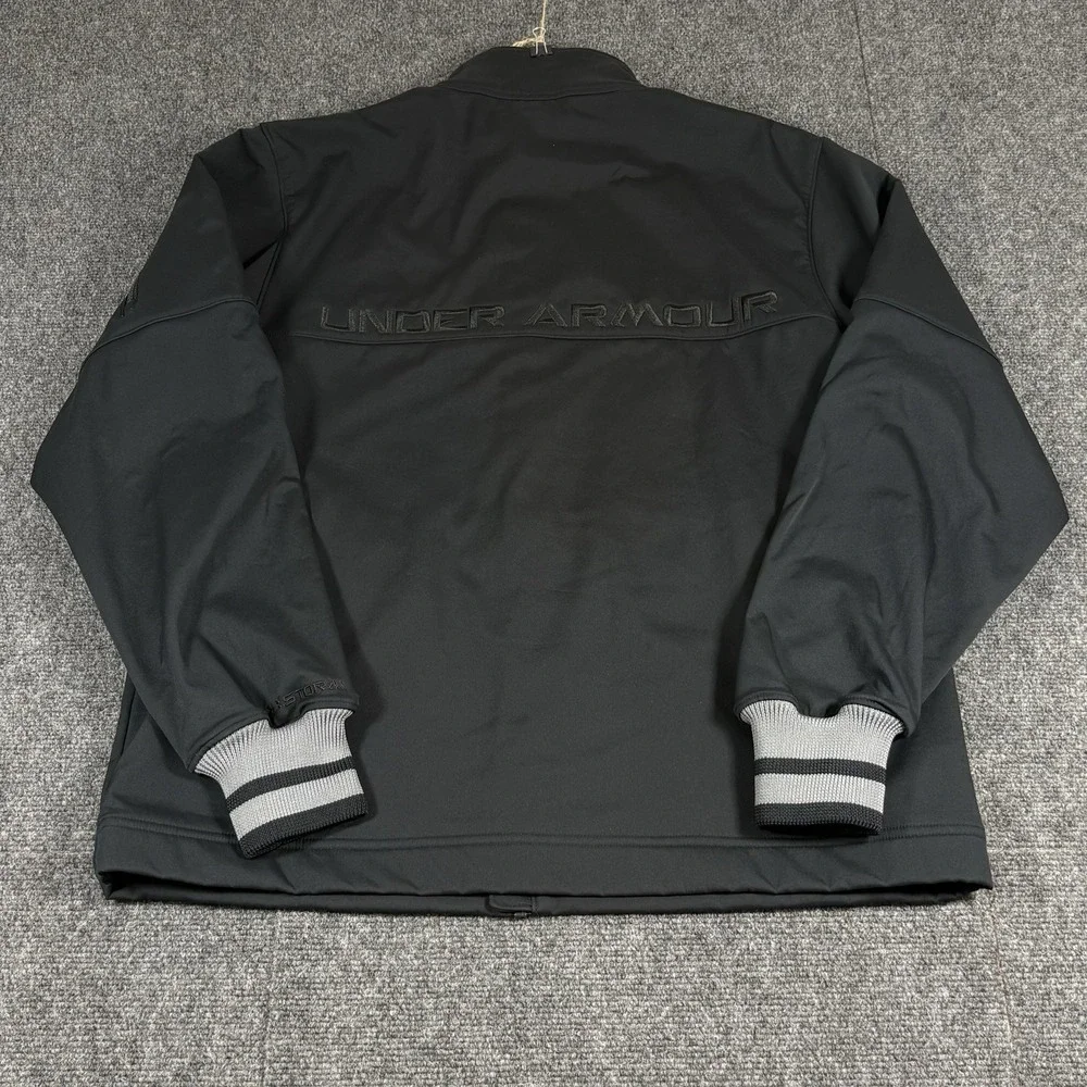 Under Armour Storm Soft Shell Zip Jacket Mens Large Black Performance Sports Gym